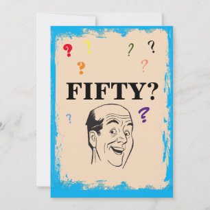 50e verjaardag van het Man op de agenda Funny Surp Kaart