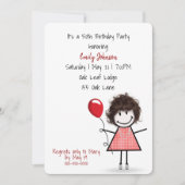 50e verjaardag van het meisje met de Rode ballon Kaart (Voorkant)