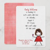 50e verjaardag van het meisje met wijn kaart (Voorkant / Achterkant)