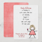 50e verjaardag van het meisje met wijn kaart (Voorkant / Achterkant)