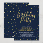 50e verjaardag van het moderne goud- en nakomeling kaart (Voorkant / Achterkant)