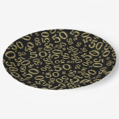 50e verjaardag van het nummer van de geboorte Gold Papieren Bordje (Gekanteld)