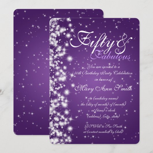 50e verjaardag van het Paars Kaart (Voorkant / Achterkant)