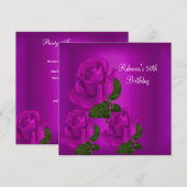 50e verjaardag van het Paars Roos van Elegant Plum Kaart (Voorkant / Achterkant)