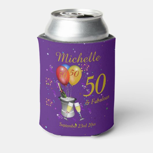 50e verjaardag van het Paars van de viering Blikjeskoeler (Blikje Achterkant)