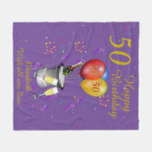 50e verjaardag van het Paars van de viering Fleece Deken (Voorkant (Horizontaal))