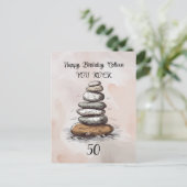 50e verjaardag van het Rock Wenskaart Briefkaart (Staand voorkant)