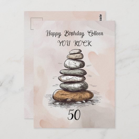 50e verjaardag van het Rock Wenskaart Briefkaart (Voorkant / Achterkant)