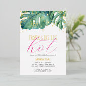 50e verjaardag van het tropische thema van de part folie uitnodiging (Staand Voorkant)
