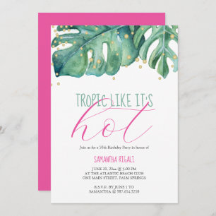 50e verjaardag van het tropische thema van de part kaart
