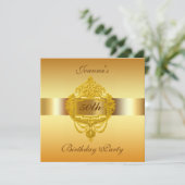 50e verjaardag van het uitnodigingsgoud kaart (Staand voorkant)