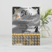 50e verjaardag van het Zilveren Foil Oranje Heart Kaart (Staand voorkant)