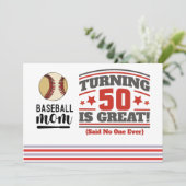 50e verjaardag van honkbalmoeder Sparen de Date Pa Kaart (Staand voorkant)