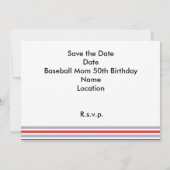 50e verjaardag van honkbalmoeder Sparen de Date Pa Kaart (Achterkant)