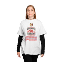 50e verjaardag van honkbalmoeder t-shirt
