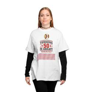 50e verjaardag van honkbalmoeder t-shirt