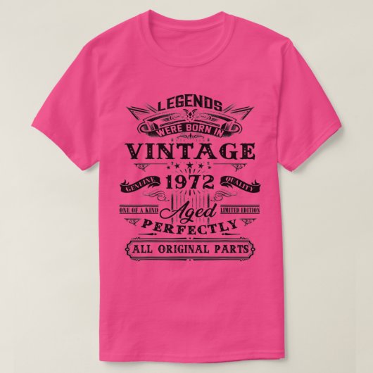 50e verjaardag van legende geboren in 1972 50 jaar t-shirt (Design voorkant)
