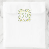 50e verjaardag van Lemon Citrus Vierkante Sticker (Tas)