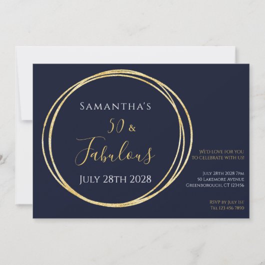 50e verjaardag van Navy Gold Kaart (Voorkant)