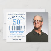50e verjaardag van ONZE DAD - Fotofeest Kaart (Voorkant)