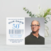 50e verjaardag van ONZE DAD - Fotofeest Kaart (Staand voorkant)