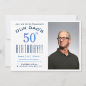 50e verjaardag van ONZE DAD - Fotofeest Kaart (Voorkant)