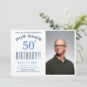 50e verjaardag van ONZE DAD - Fotofeest Kaart (Staand voorkant)