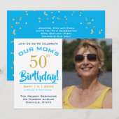 50e verjaardag van ONZE MOM - Fotofeestje Kaart (Voorkant / Achterkant)
