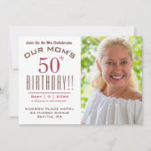 50e verjaardag van onze MOM - Fotofeestje Kaart (Voorkant)