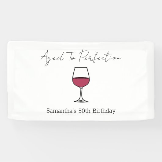 50e verjaardag van perfecte wijn spandoek (Horizontaal)