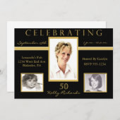 50e verjaardag van Tri Foto-uitnodigingen van Tri Kaart (Voorkant / Achterkant)