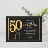 50e verjaardag van uitnodigingen (Staand voorkant)