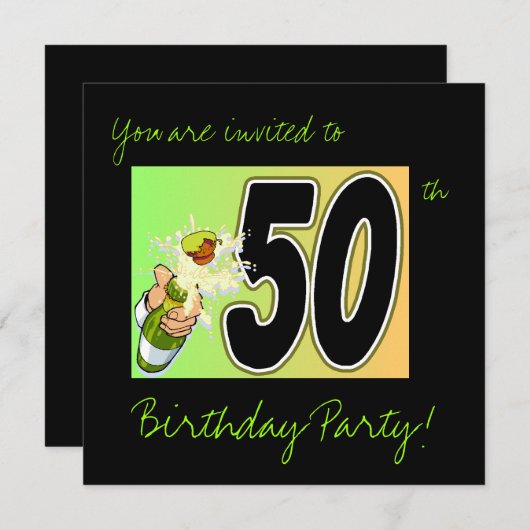 50e verjaardag van uitnodigingen (Voorkant / Achterkant)