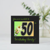 50e verjaardag van uitnodigingen (Staand voorkant)