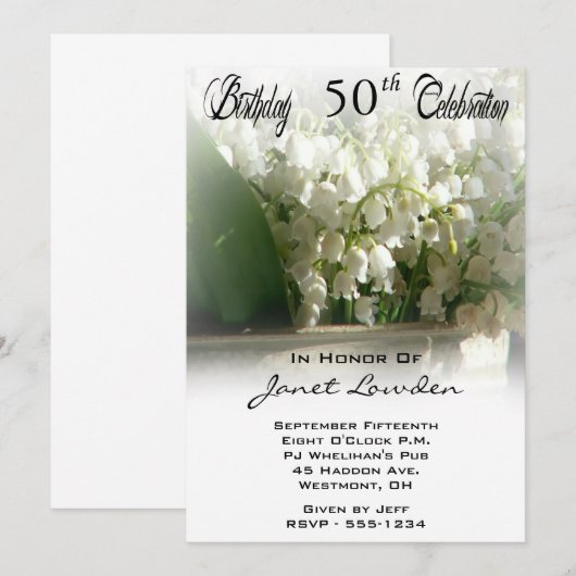 50e verjaardag van uitnodigingen (Voorkant / Achterkant)