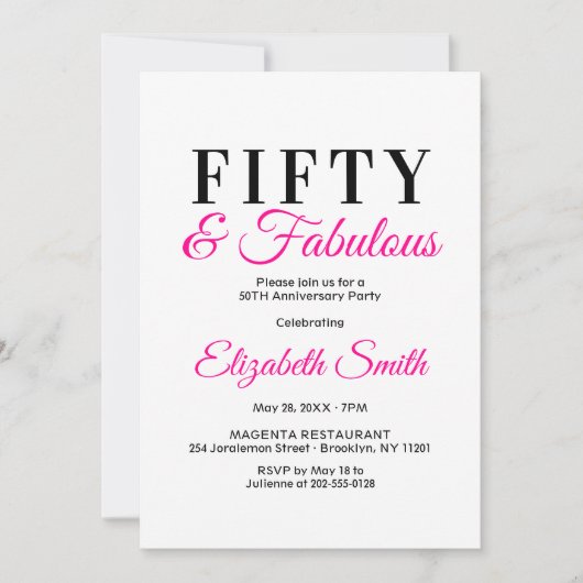 50e verjaardag van uitnodigingen 50 en verbluffend (Voorkant)