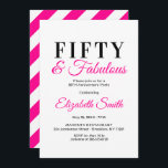 50e verjaardag van uitnodigingen 50 en verbluffend<br><div class="desc">Vijftig en Fabulous,  een fancy,  roze design,  een geweldige manier om een 50e verjaardag in stijl te vieren</div>