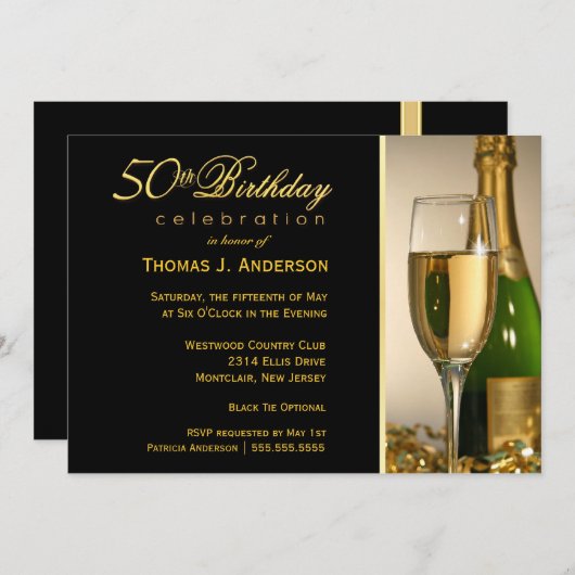 50e verjaardag van uitnodigingen van de Partij voo (Voorkant / Achterkant)