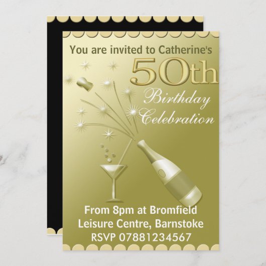 50e verjaardag van uitnodigingen van de Partij voo (Voorkant / Achterkant)