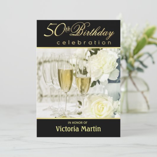 50e verjaardag van uitnodigingen van het feest - z (Staand voorkant)