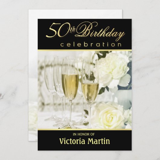 50e verjaardag van uitnodigingen van het feest - z (Voorkant / Achterkant)