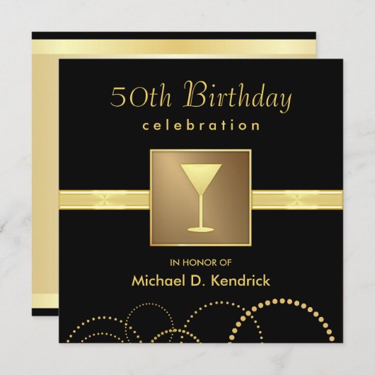 50e verjaardag van uitnodigingen voor officiële zw (Voorkant / Achterkant)