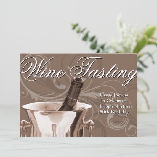 50e verjaardag van wijntest kaart (Staand voorkant)