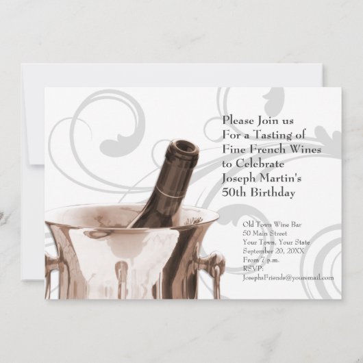 50e verjaardag van wijntest kaart (Achterkant)