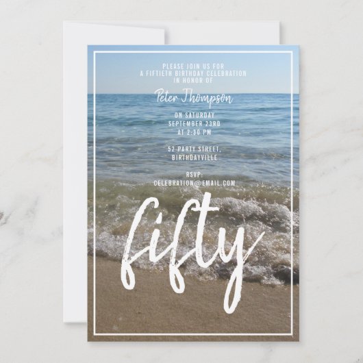 50e verjaardag van zee- en Zandstrand Kaart (Voorkant)