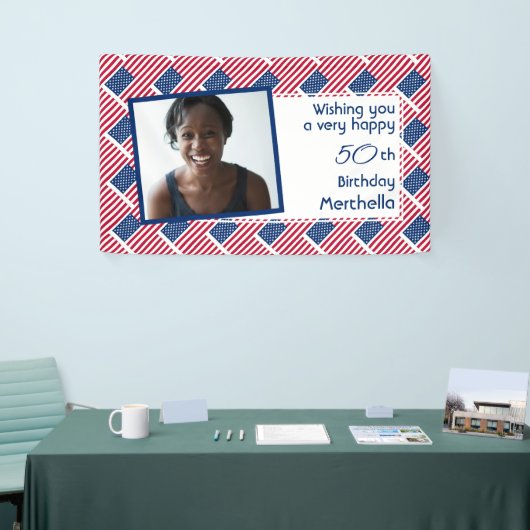 50e verjaardag Verenigde Staten AMERICAN FLAG Foto Spandoek (Beurs)