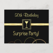 50e verjaardag verrassingsfeest - Sample Uitnodigi Uitnodiging Briefkaart (Achterkant)