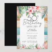 50e verjaardag verrassingsfeest tropisch kaart (Voorkant / Achterkant)
