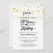 50e Verjaardag Verrassingsfeestje Retro Gold Confe Kaart (Voorkant)