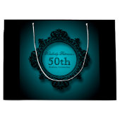 50e verjaardag viering gepersonaliseerde geschenkz large cadeautasje (Voorkant)